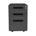 Classeur mobile en métal à 3 tiroirs avec clés de verrouillage et roulettes, rangement de bureau roulant
