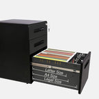 Classeur mobile en métal à 3 tiroirs avec clés de verrouillage et roulettes, rangement de bureau roulant