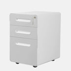 Classeur mobile en métal à 3 tiroirs avec clés de verrouillage et roulettes, rangement de bureau roulant