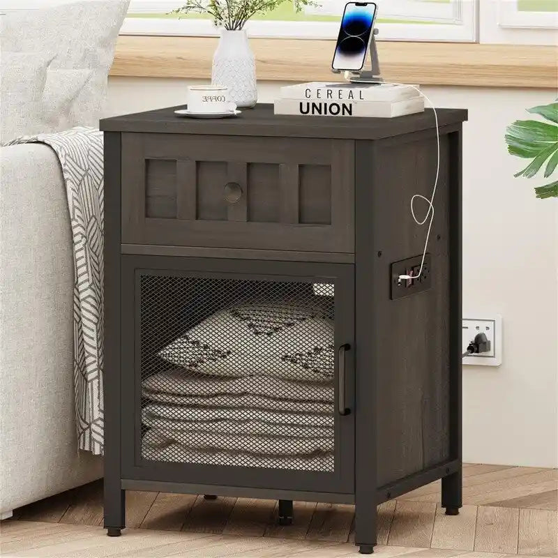 Table d'appoint avec station de recharge