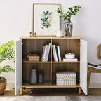 Meuble de rangement avec portes et étagères, meuble en MDF avec étagères réglables, buffet autoportant