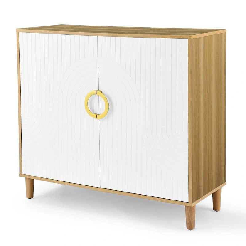 Meuble de rangement avec portes et étagères, meuble en MDF avec étagères réglables, buffet autoportant