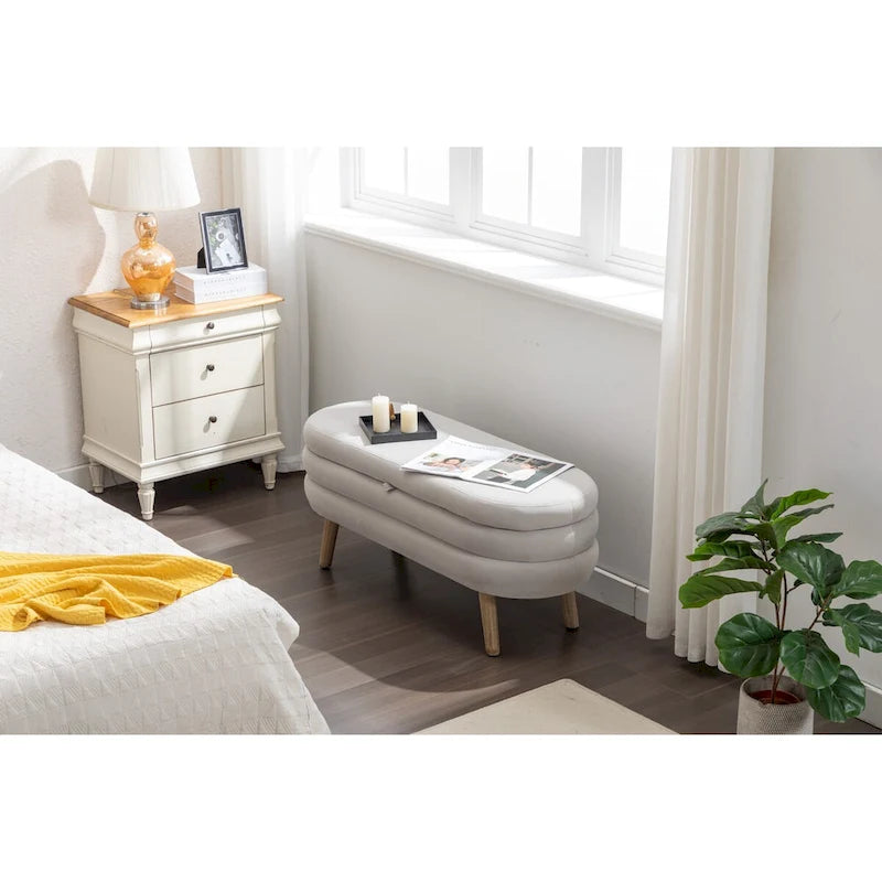 Banc à chaussures avec siège rembourré, pouf d'entrée en velours couleur citrouille