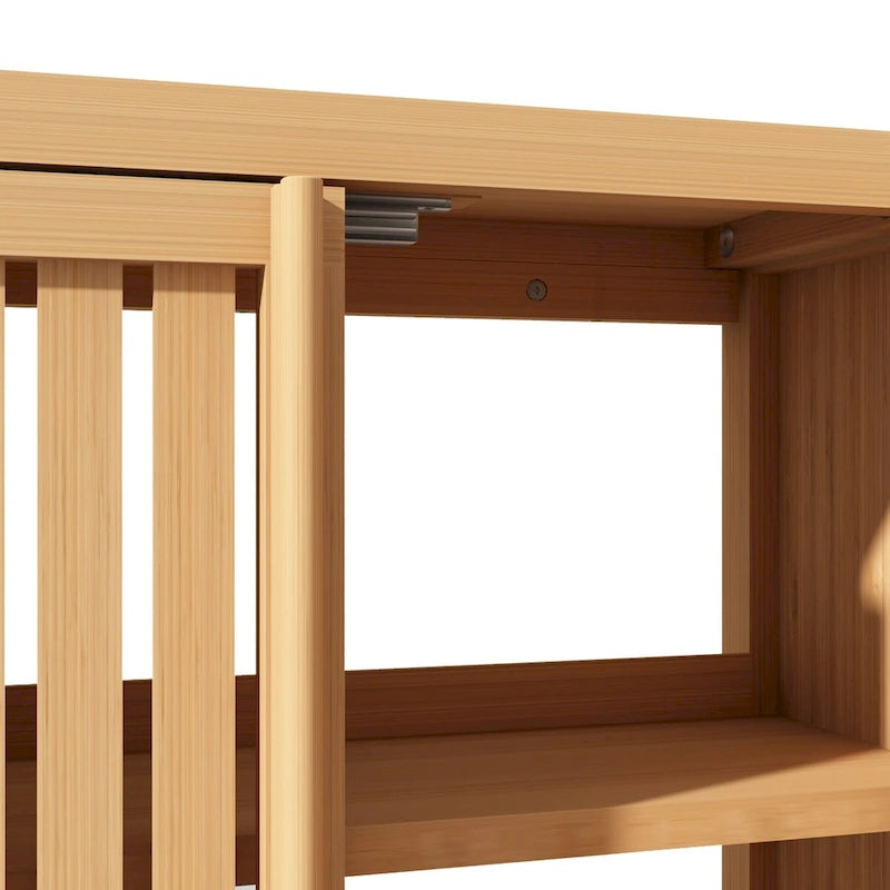 Meuble de salle de bain mural en bambou pour rangement de toilettes