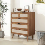 Meuble de rangement 5 tiroirs, commode d'appoint, convient pour le salon, la chambre, la salle à manger, le bureau.