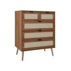 Meuble de rangement 5 tiroirs, commode d'appoint, convient pour le salon, la chambre, la salle à manger, le bureau.