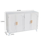 Buffet bahut avec 4 portes et étagères amovibles, pour salon, salle à manger, blanc ivoire