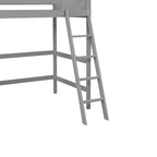 Lit mezzanine en bois massif taille double avec caractéristiques de sécurité