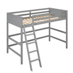 Lit mezzanine en bois massif taille double avec caractéristiques de sécurité