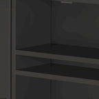 Bahut en rotin 2 portes avec étagères réglables, style bohème