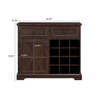 Buffet de style campagnard classique en bois avec porte-bouteilles amovibles