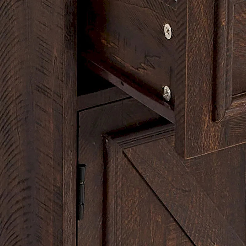 Buffet de style campagnard classique en bois avec porte-bouteilles amovibles