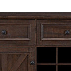 Buffet de style campagnard classique en bois avec porte-bouteilles amovibles