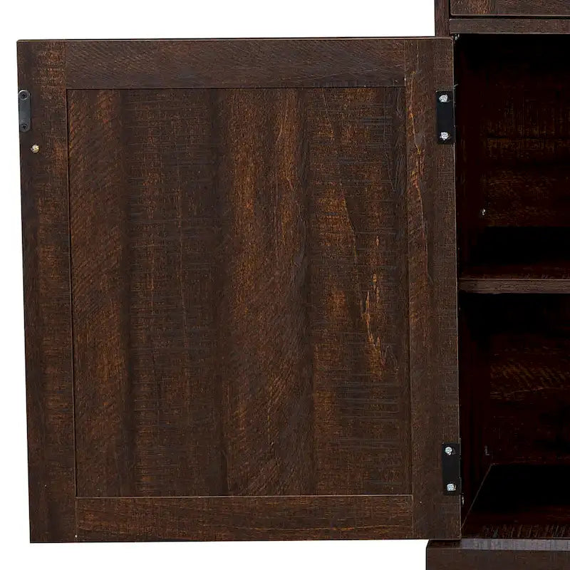 Buffet de style campagnard classique en bois avec porte-bouteilles amovibles