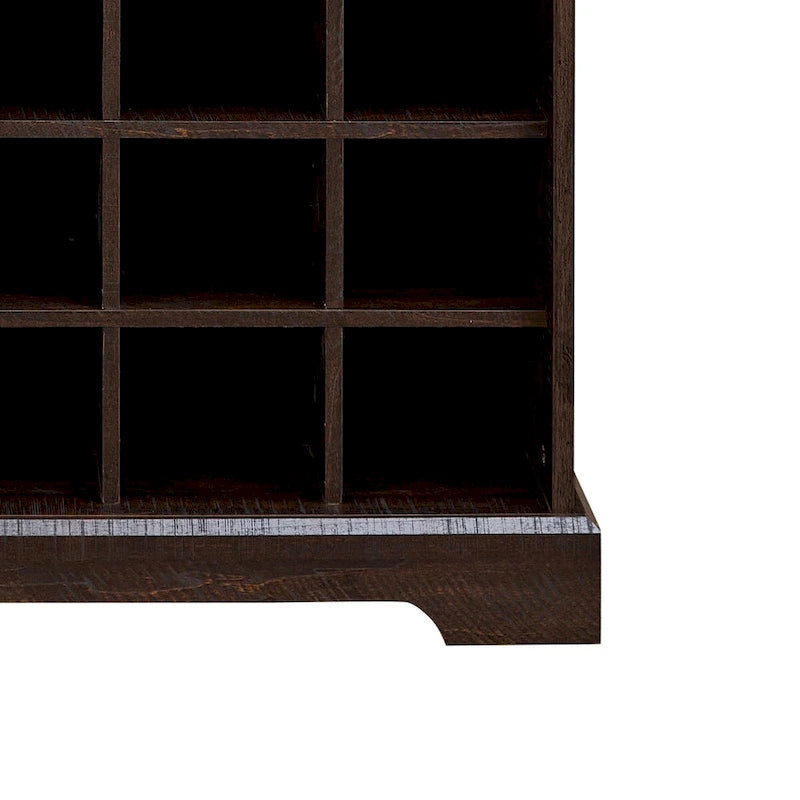 Buffet de style campagnard classique en bois avec porte-bouteilles amovibles
