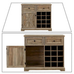 Buffet de style campagnard classique en bois avec porte-bouteilles amovibles