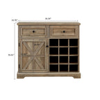 Buffet de style campagnard classique en bois avec porte-bouteilles amovibles