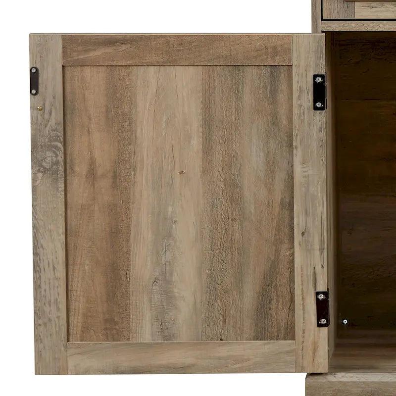 Buffet de style campagnard classique en bois avec porte-bouteilles amovibles