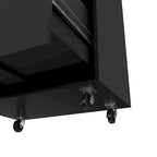 Meuble de Rangement à 3 Tiroirs avec Roulettes, Finition Wengé Noir, Organiseur de Bureau Durable