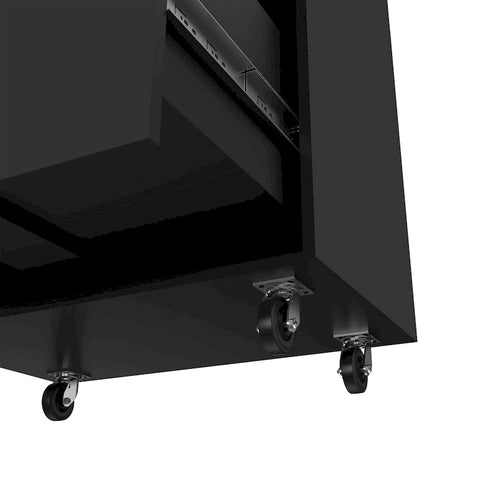 Meuble de Rangement à 3 Tiroirs avec Roulettes, Finition Wengé Noir, Organiseur de Bureau Durable