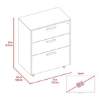 Meuble de Rangement à 3 Tiroirs avec Roulettes, Finition Wengé Noir, Organiseur de Bureau Durable