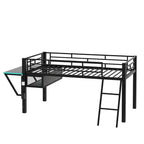 Lit mezzanine mi-hauteur de jeu avec bureau