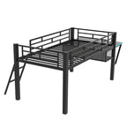Lit mezzanine mi-hauteur de jeu avec bureau