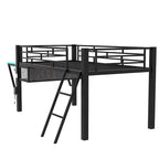 Lit mezzanine mi-hauteur de jeu avec bureau