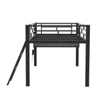 Lit mezzanine mi-hauteur de jeu avec bureau