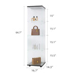 Vitrine en verre 4 étagères avec porte