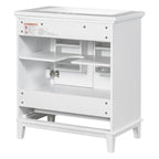 Meuble de rangement haut de salle de bain autoportant avec étagères réglables et porte