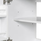 Meuble de rangement haut de salle de bain autoportant avec étagères réglables et porte