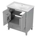 Meuble de rangement haut de salle de bain autoportant avec étagères réglables et porte