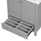 Meuble de rangement haut de salle de bain autoportant avec étagères réglables et porte