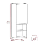 Meuble de salle de bain à porte unique avec 2 étagères intérieures et 2 étagères externes, fixation murale ou au sol