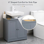 Meuble sous-vasque avec 2 portes et étagère réglable (sans lavabo)