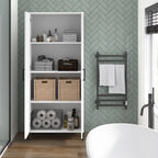 Meuble de rangement de salle de bain autoportant avec étagères