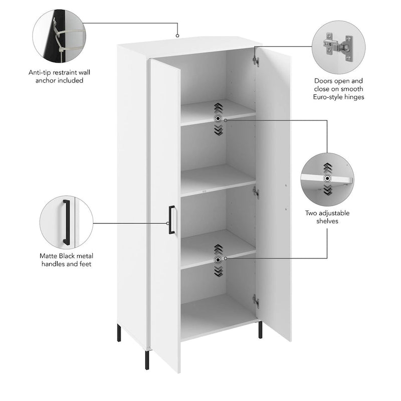 Meuble de rangement de salle de bain autoportant avec étagères