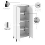 Meuble de rangement de salle de bain autoportant avec étagères