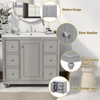 Meuble de salle de bain de 36 pouces avec lavabo en résine et étagères réglables