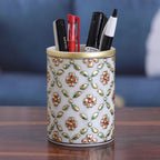 Porte-stylo en maille de marbre fait à la main, Organisateur de bureau artisanal